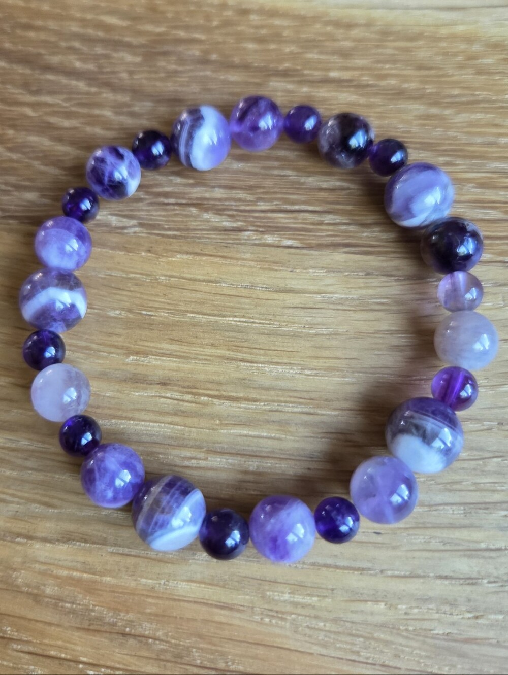 Amethyst Beaded Stretch Bracelet | Handmade
